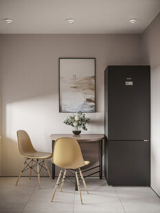 Фото № 2: Дизайн-проект двухкомнатной квартиры 47.43  м² Современный стиль для ЖК Московский