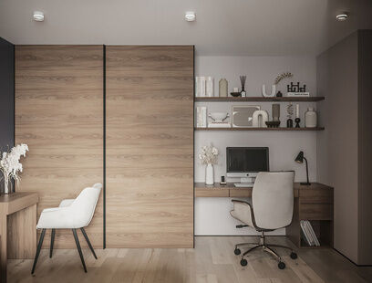 Фото № 3: Дизайн-проект двухкомнатной квартиры 47.43  м² Современный стиль для ЖК Московский