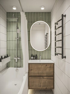 Фото № 5: Дизайн-проект двухкомнатной квартиры 47.43  м² Современный стиль для ЖК Московский