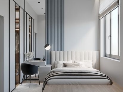 Фото № 2: Дизайн-проект трехкомнатной квартиры 42.4  м² Современный стиль для ЖК Homecity