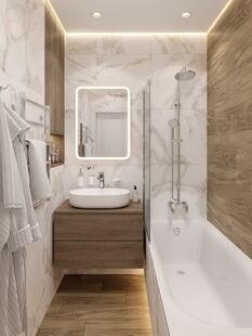 Фото № 4: Дизайн-проект четырехкомнатной квартиры 80.8  м² Стиль Модернизм для ЖК Союзный