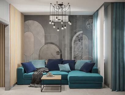 Фото № 6: Дизайн-проект трехкомнатной квартиры 78.2  м² Современный стиль для ЖК Южане