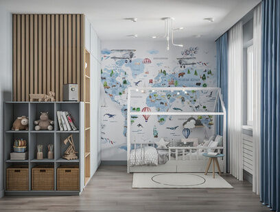 Фото № 2: Дизайн-проект трехкомнатной квартиры 78.2  м² Современный стиль для ЖК Южане