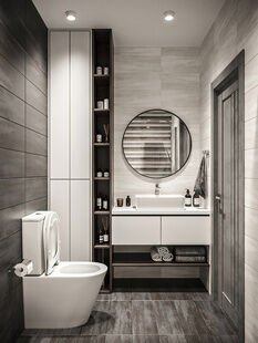 Фото № 3: Дизайн-проект трехкомнатной квартиры 78.2  м² Современный стиль для ЖК Южане