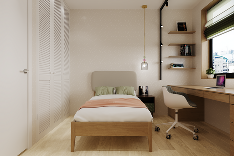 Фото № 6: Дизайн-проект трехкомнатной квартиры 45.41  м² Стиль Минимализм для ЖК Бусиновский парк