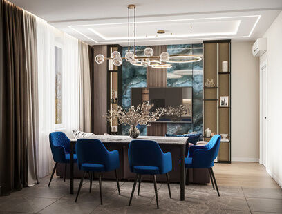 Фото № 5: Дизайн-проект трехкомнатной квартиры 84.1  м² Стиль Модернизм для ЖК Домино