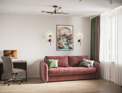 Фото № 4: Дизайн-проект трехкомнатной квартиры 84.1  м² Стиль Модернизм для ЖК Домино