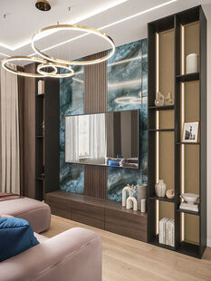 Фото № 2: Дизайн-проект трехкомнатной квартиры 84.1  м² Стиль Модернизм для ЖК Домино