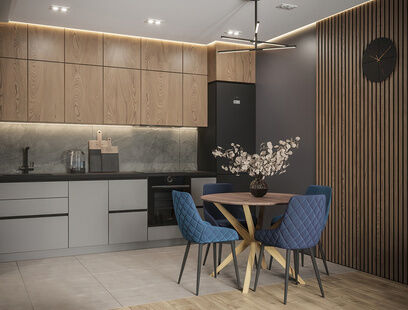 Фото № 3: Дизайн-проект трехкомнатной квартиры 52.5  м² Стиль Модернизм для ЖК Мещерский Лес