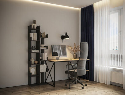 Фото № 5: Дизайн-проект трехкомнатной квартиры 52.5  м² Стиль Модернизм для ЖК Мещерский Лес