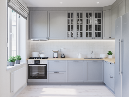 Фото № 1: Дизайн-проект кухни 15.2  м² Скандинавский стиль для ЖК Смайлино