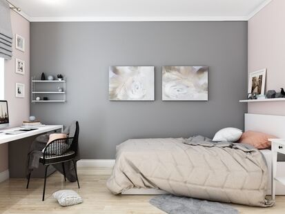 Фото № 3: Дизайн-проект трехкомнатной квартиры 81.2  м² Скандинавский стиль для ЖК Московский