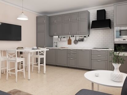 Фото № 2: Дизайн-проект трехкомнатной квартиры 81.2  м² Скандинавский стиль для ЖК Московский