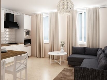 Фото № 5: Дизайн-проект трехкомнатной квартиры 81.2  м² Скандинавский стиль для ЖК Московский