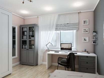 Фото № 4: Дизайн-проект трехкомнатной квартиры 81.2  м² Скандинавский стиль для ЖК Московский