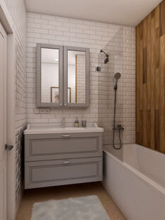 Фото № 6: Дизайн-проект трехкомнатной квартиры 81.2  м² Скандинавский стиль для ЖК Московский