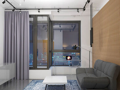 Фото № 1: Дизайн-проект квартиры-студии 32.6  м² Стиль Минимализм для ЖК Московский