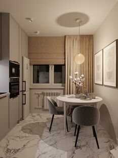 Фото № 3: Дизайн-проект кухни 11.4  м² стиль Современная классика для ЖК Дом на Окском