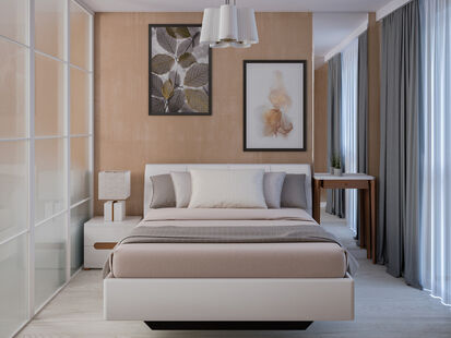 Фото № 1: Дизайн-проект однокомнатной квартиры 40.1  м² стиль Фьюжн для ЖК Московский