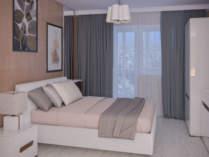 Фото № 5: Дизайн-проект однокомнатной квартиры 40.1  м² стиль Фьюжн для ЖК Московский