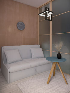 Фото № 3: Дизайн-проект однокомнатной квартиры 40.1  м² стиль Фьюжн для ЖК Московский