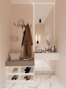 Фото № 1: Дизайн-проект прихожей 5.9  м² стиль Модернизм для ЖК Эверест