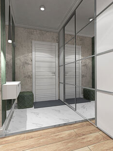 Фото № 2: Дизайн-проект прихожей 8.8  м² стиль Фьюжн для ЖК Петровский Квартал