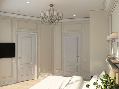 Фото № 5: Дизайн-проект трехкомнатной квартиры 100.0  м² стиль Современная классика для ЖК Московский