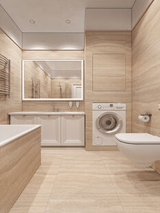 Фото № 2: Дизайн-проект трехкомнатной квартиры 100.0  м² стиль Современная классика для ЖК Московский