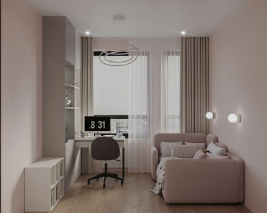 Фото № 4: Дизайн-проект четырехкомнатной квартиры 70.7  м² Современный стиль для ЖК Прокшино