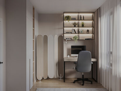 Фото № 5: Дизайн-проект четырехкомнатной квартиры 70.7  м² Современный стиль для ЖК Прокшино