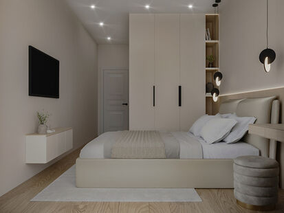 Фото № 2: Дизайн-проект четырехкомнатной квартиры 70.7  м² Современный стиль для ЖК Прокшино