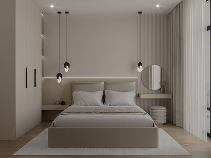 Фото № 3: Дизайн-проект четырехкомнатной квартиры 70.7  м² Современный стиль для ЖК Прокшино