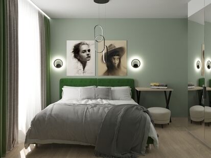 Фото № 3: Дизайн-проект двухкомнатной квартиры 49.24  м² Современный стиль для ЖК Московский