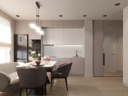 Фото № 2: Дизайн-проект двухкомнатной квартиры 49.24  м² Современный стиль для ЖК Московский