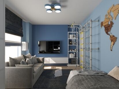 Фото № 4: Дизайн-проект двухкомнатной квартиры 49.24  м² Современный стиль для ЖК Московский