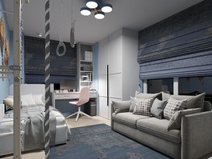 Фото № 1: Дизайн-проект двухкомнатной квартиры 49.24  м² Современный стиль для ЖК Московский