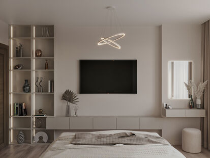 Фото № 5: Дизайн-проект двухкомнатной квартиры 45.7  м² Стиль Минимализм для ЖК Погода