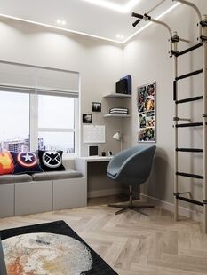 Фото № 1: Дизайн-проект четырехкомнатной квартиры 99.3  м² Современный стиль для ЖК Ever