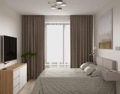 Фото № 5: Дизайн-проект однокомнатной квартиры 37.2  м² Стиль Контемпорари для ЖК Селигер Сити