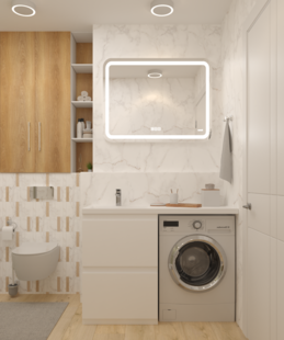 Фото № 4: Дизайн-проект однокомнатной квартиры 37.2  м² Стиль Контемпорари для ЖК Селигер Сити