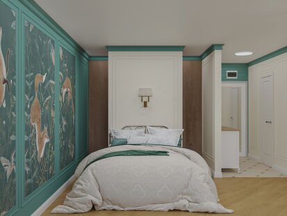 Фото № 6: Дизайн-проект однокомнатной квартиры 39.51  м² Стиль Прованс для ЖК Московский