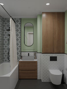 Фото № 3: Дизайн-проект однокомнатной квартиры 39.51  м² Стиль Прованс для ЖК Московский