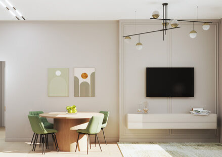 Фото № 1: Дизайн-проект трехкомнатной квартиры 65.3  м² Современный стиль для ЖК Береговой