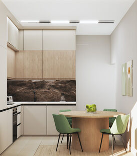 Фото № 3: Дизайн-проект трехкомнатной квартиры 65.3  м² Современный стиль для ЖК Береговой