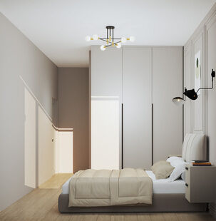 Фото № 6: Дизайн-проект трехкомнатной квартиры 65.3  м² Современный стиль для ЖК Береговой