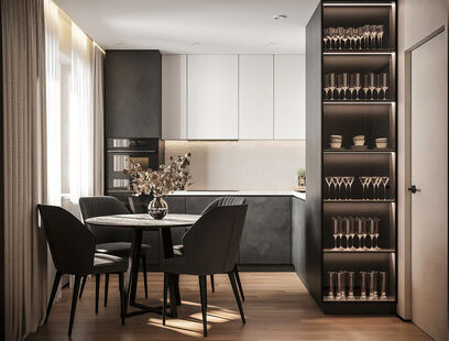 Фото № 4: Дизайн-проект четырехкомнатной квартиры 95.39  м² Стиль Модернизм для ЖК Московский