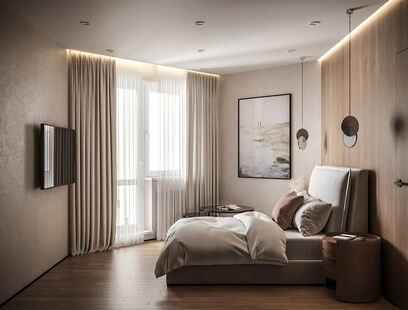 Фото № 5: Дизайн-проект четырехкомнатной квартиры 95.39  м² Стиль Модернизм для ЖК Московский