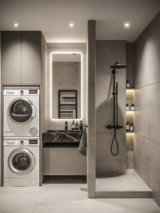 Фото № 6: Дизайн-проект четырехкомнатной квартиры 95.39  м² Стиль Модернизм для ЖК Московский