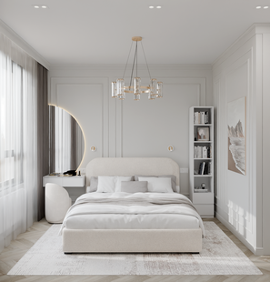 Фото № 4: Дизайн-проект двухкомнатной квартиры 61.2  м² Стиль Американская классика для ЖК Московский